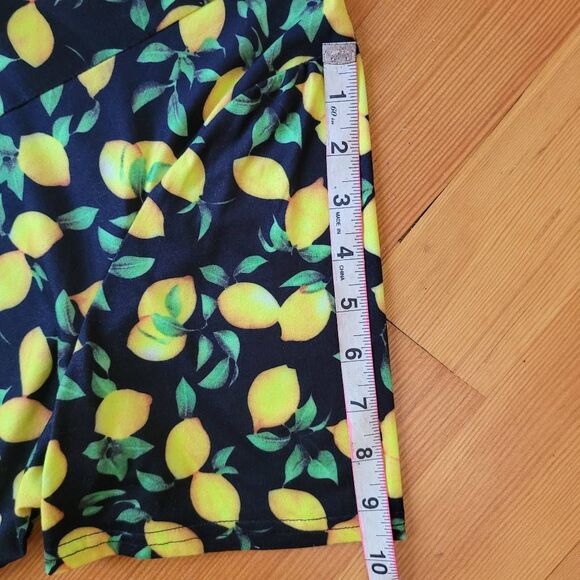 Allegrace 3X lemon print blouse empire waist button up collar novelty print grap - Picture 11 of 14